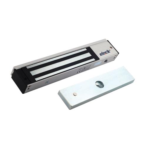 Elock-600A electromagnetic lock holds doors up to 600lbs, featuring an ABS plastic bracket for added protection.