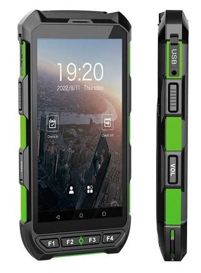 ZKTeco Horus H1 Hybrid Biometric Handheld Mobile Time Attendance Terminal Android 10 5.5 Inch IPS Touchscreen Face Recognition Fingerprint NFC QR Code 4G WiFi GPS IP65 Rugged Device